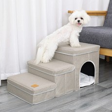 CAMULALA 寵物折疊收納樓梯, 燕麥色, 1個