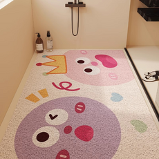 은희마법 편안한 미끄럼방지 컷터블 욕실 매트, 핑크 퍼플, 1개