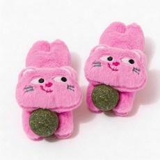 데이소이 고양이 캣닢 볼 안고 있는 장난감 ONE SIZE, 2 핑크, 2개