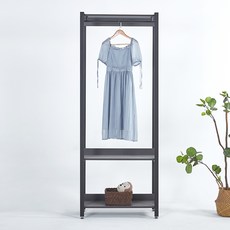 와이디 큐브 드레스룸 시스템 행거 800 1단 방문설치, 블랙