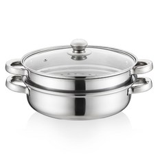 QUEEN SENSE 電磁爐適用雙耳不鏽鋼雙層蒸鍋+鍋蓋, 28cm, 1組