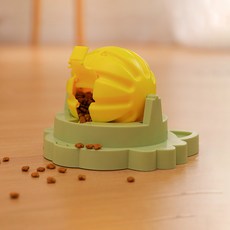 랜보어 반려동물 부착식 회전 볼 노즈워크 장난감, 옐로우, 1개