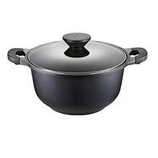 PNPOONGNYUN IH爐適用雙耳鑄造燉鍋+鍋蓋組 28cm, 珍珠黑, 1組