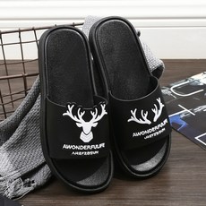 사슴뿔레터링 욕실화, 블랙, 1개