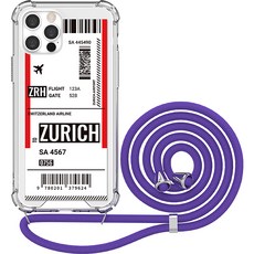 JUST4YOU 보딩 2 투명방탄 강화 목걸이 휴대폰 케이스