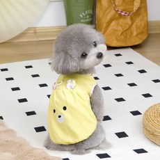 PASTEL PET 寵物花朵小熊連身裙, 黃色, 1個