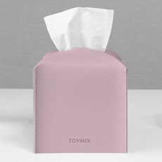 소이믹스 사피아노 가죽 호텔 룸 미니 티슈 케이스 커버, 라벤더퍼플