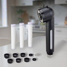 BK 필터 수압상승 블랙 주방헤드 + 필터 3p + 호환젠더 6종 + 보조부속 3종 투손06 세트, 1세트