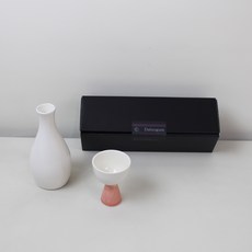 月鹽 陶瓷獨酌酒瓶 + 燒酒杯 粉色套組, 酒瓶 + 酒杯, 1套