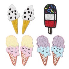 Fashion Point 餅乾圖案刺繡布 奶油玉米 2入+彩虹棒+香草草莓玉米 2入+藍莓果子露玉米 2入組, 混色, 1套