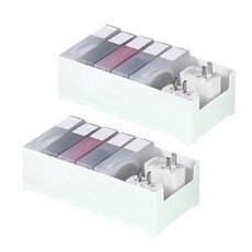 더나은날 슬라이딩 뚜껑 미니 반투명 정리상자 중 + 수납함 5p 세트 YT_RI255, 2세트