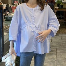 스타 라운드넥 버클 러블리 임부 셔츠 블라우스