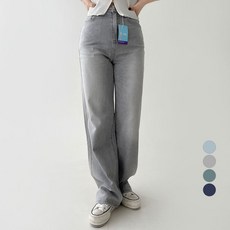 플랜데이 여성용 허리 들뜸없는 브러쉬 워싱 아메카지 Y2K 데님 팬츠 롱