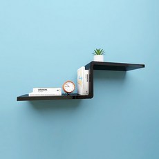 큐빅스 2 벽선반 A-CO, 블랙, 2단