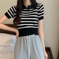 피어니스트 여성용 단가라 카라 티셔츠