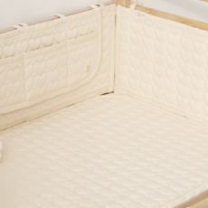 AiRabbit 愛心加厚嬰兒床圍欄 Bonny幼兒款相容 小型, 淺米色