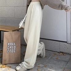 피어니스트 여성용 기모 밴딩 코듀로이 와이드팬츠