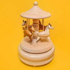 BON-DESIGNLAB 旋轉木馬木製音樂盒, 旋轉木馬的搖籃曲