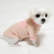 도기코디 강아지 주머니 티셔츠, 핑크, 1개