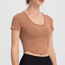 Unheve 女款短版瑜珈健身短袖T恤