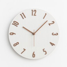 MJK 우드베이직 벽시계, 화이트내츄럴