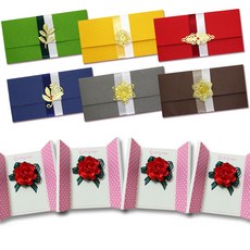 永恆康乃馨胸花 X30-3 4入 + 立體金屬配件零用錢信封 S4 6種組合, 混合色, 1套