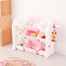 미루 야무진 3단 와이드애니 토이박스 + 뚜껑 세트, 미루 야무진 3단 와이드애니(핑크), 핑크(토이박스), 랜덤발송(뚜껑손잡이), 1세트