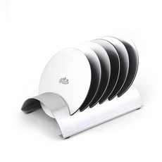 不鏽鋼防滑圓形杯墊6件組, 單一顏色, 1個