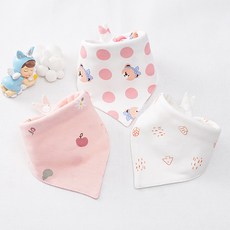 woojooi 幼兒款圓臉三角圍巾圍巾 3件組
