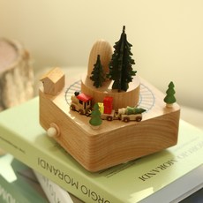 發條木製音樂盒 聖誕節, 混合色