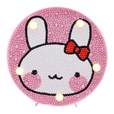 方塊寶石畫LED相框組, 蝴蝶結兔子LED, 1套