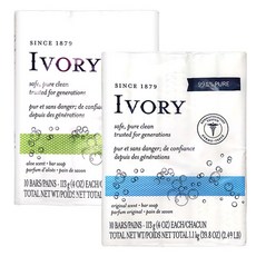 IVORY 潔淨洗臉皂 原味 113g x 10入 + 蘆薈 113g x 10入, 1組