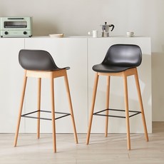 웰퍼니쳐 론다 바 체어 방문설치, 블랙, 2개