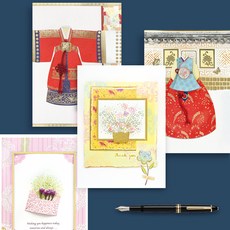 From&To 花卉傳統韓服卡片4件組, FT210 / 211-56, 1套