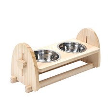 可高度的木製不銹鋼寵物餐桌, 混色, 1個