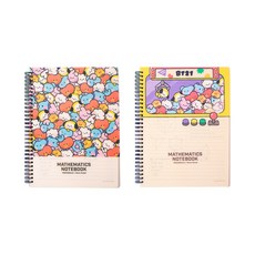 BT21 PP封面數學筆記本 2款組合, 隨機出貨, 1套