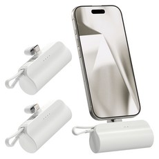 아이히트코리아 2 in 1 동시 충전 도킹형 보조배터리 5000mAh C타입 / 8핀 + 8핀 / C타입 세트, 화이트, C타입 / 8핀(P23-DKPB5K-C), 8핀 / C타입(P23-DKPB5K)