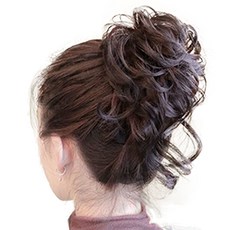 HiYuni 可愛丸子頭假髮髮片, 深棕色, 1個