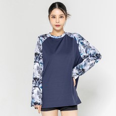 여성용 아타 오버핏 긴팔티 래쉬가드