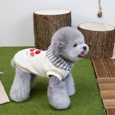 Coco studio 寵物秋冬裝刷毛胸背帶番茄罐連帽T恤, 1個, 象牙白