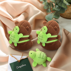 다다랜드 뚠빵한 카피바라 동물 인형 키링, 12cm, 거북이가방맨카피바라, 2개