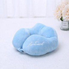 알파커머스 기내용 여행용 똑딱이 목쿠션, 블루