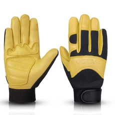 OZERO 男士鹿皮防滑透氣摩托車手套, 黃色