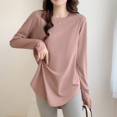 리치언니 찰랑 슬림핏 롱 힙커버 스판 필라테스 긴팔티