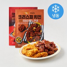 랭킹닭컴 BBQ 크리스피 치킨 후라이드 300g + 마늘간장 300g 세트 (냉동), 1세트