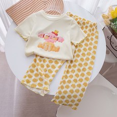 Arbe 女童 Popo 短袖百褶上衣下身套裝