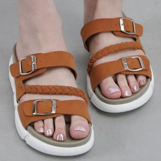 잠비 여성용 넬리 벨트 꼬임 슬리퍼