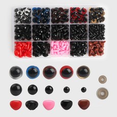 brandyarn 娃娃製作配件 眼睛 鼻子 鈕扣組合, 混合顏色, 1套