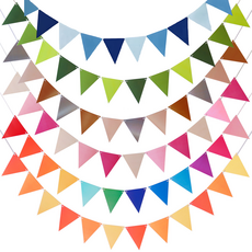 Khohimo 毛氈派對露營用旗幟拉旗 12p套組 5W0457, 混搭色系, 6套