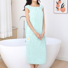 彩虹連身裙式浴巾浴袍 大型, 2個, 淺綠色